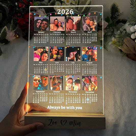 50% OFF❤️Custom 2026 Calendar LED Light Box with Photo