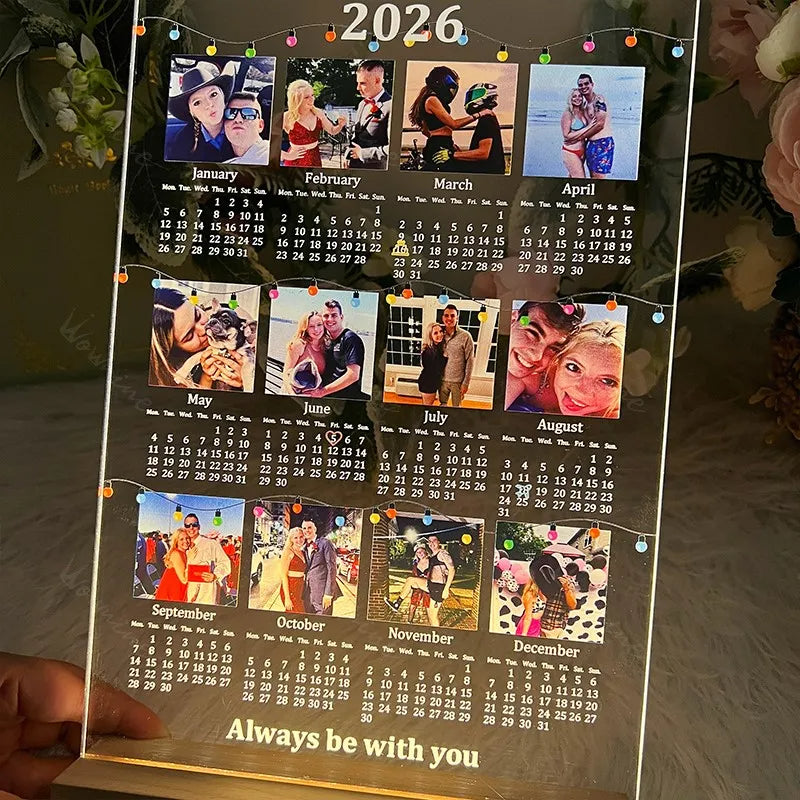 50% OFF❤️Custom 2026 Calendar LED Light Box with Photo