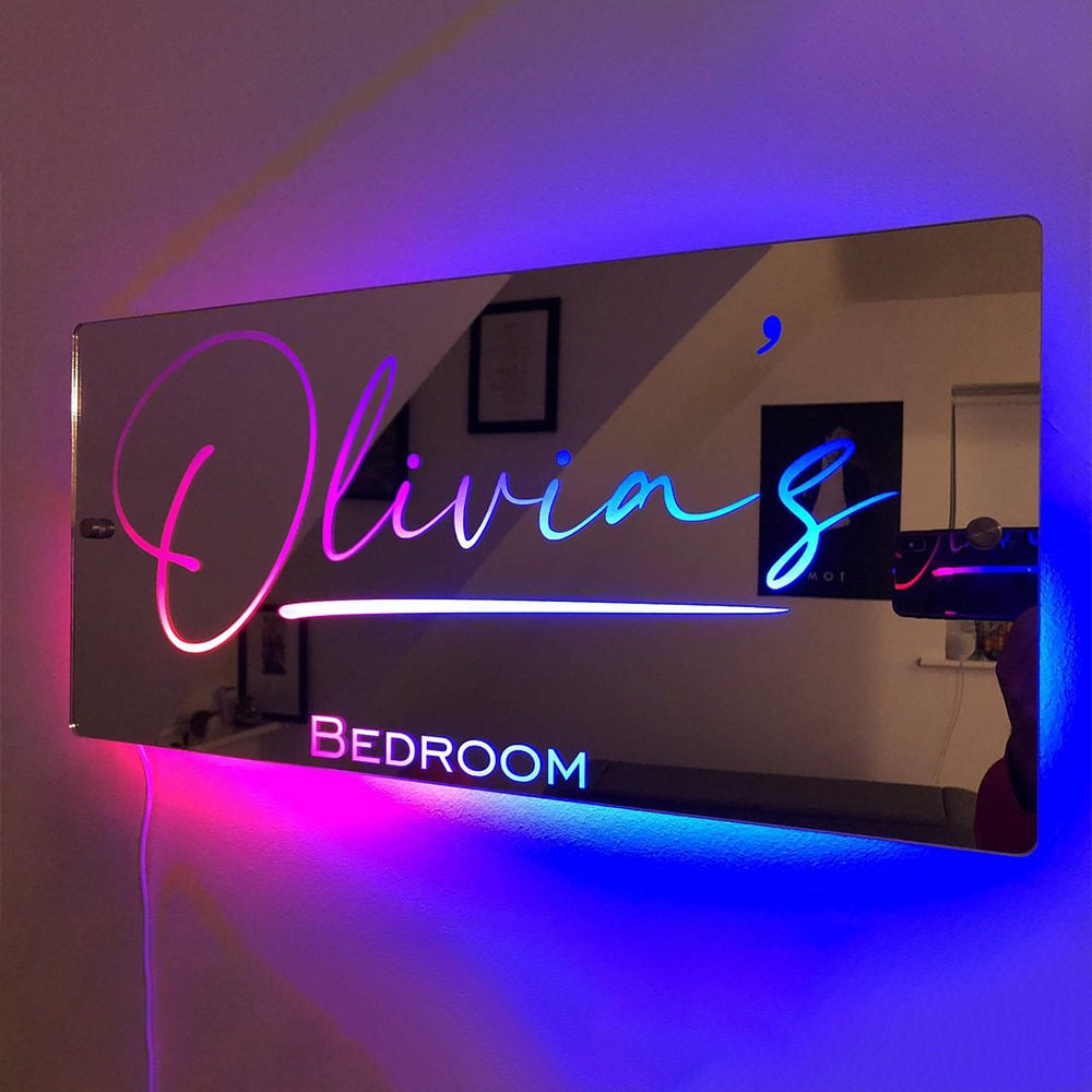 50% OFF🔥Personalized Name Mirror - Light Up Mirror